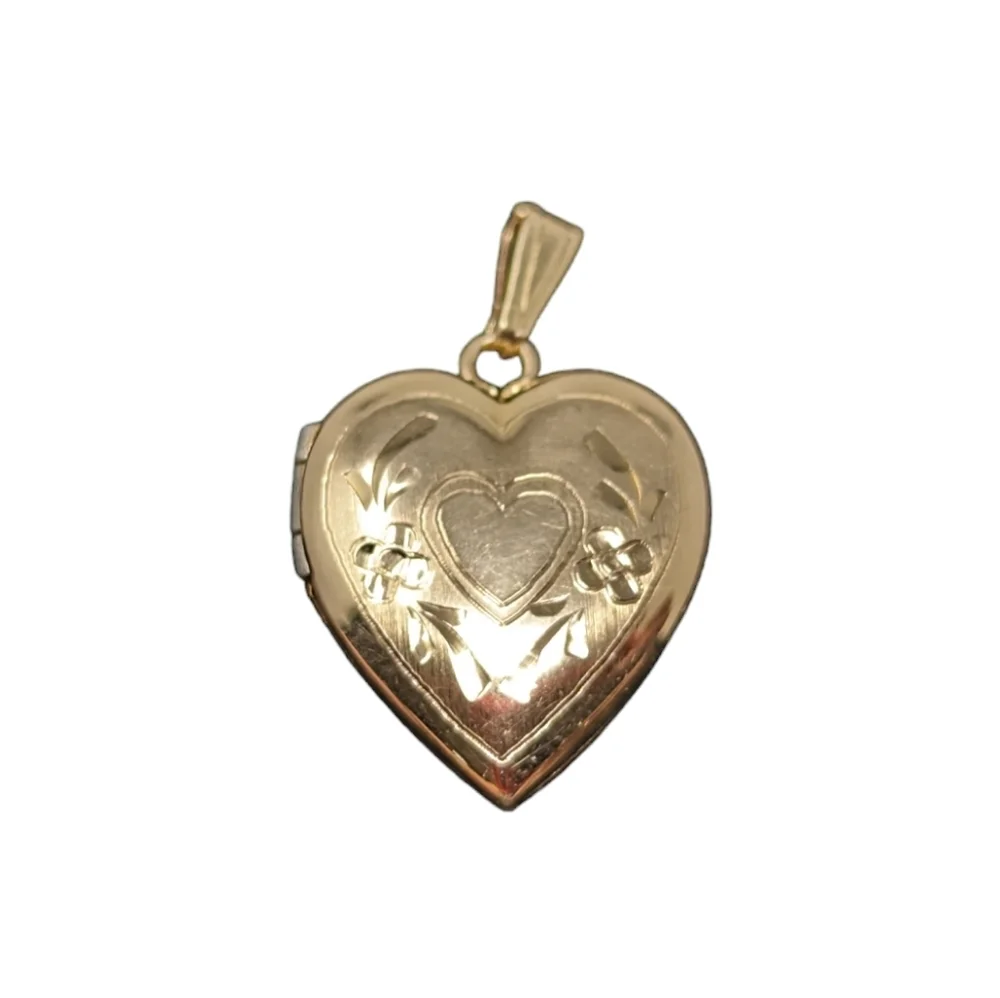 14kt Solid Yellow Gold Heart Locket Pendant 1.84g